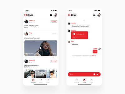 Ocircle Social App app bitcoin blockchain btc crypto minimal minimalist ui ux wallet