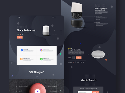 Google Home Mini Landing Page 2020 trend branding design google google home illustration illustrator landing page logo modern product design product landing page technology typography ui ux web website website builder website design