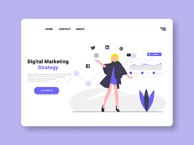 Digital Marketing Strategy design flat graphicdesign illustration ilustration landing page design landingpage marketing social media design social media marketing social media marketing agency socialmedia ui ui design uidesign uiux