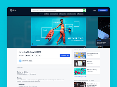 Prezi View Page 2020 app design landing page player presentation prezi ui ui design ux ux design web web design website