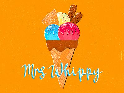 Mrs Whippy 🍦 digital art digital painting hand lettering icecream illustration procreate procreateapp typography