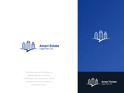 Ameri Estate logo design branding building business home house identity logo professional property real estate rent usa