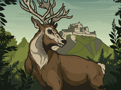 Vaporny art brand design branding castle design edinbrough graphic design illustration stag vape vape shop vaping vector