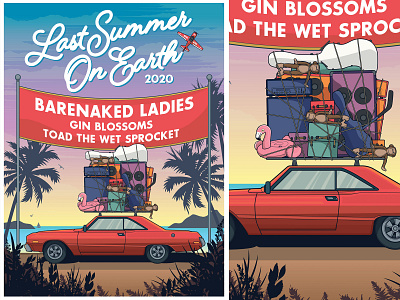 Barenaked Ladies "Last Summer On Earth" Tour admit admat art barenaked ladies design graphic design illustration poster art poster design tour tour admat tour design tour illustration vector