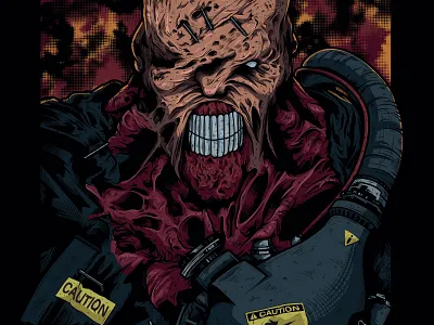 Resident Evil Nemesis digital art game art gaming illustrator merchandise merchandise design nemesis resident evil shirt design t shirt design vector vector art vector illustration