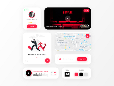 Design some components 🐦 adobe xd component design red ui