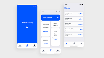 Running app UI app design minimal typography ui uidesign ux ux design web