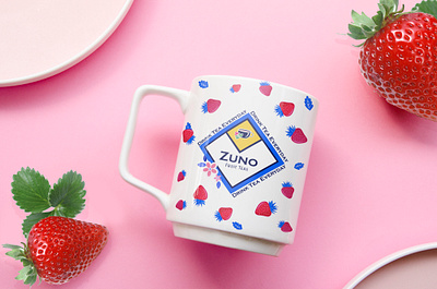 zuno fruit tea _berrycup brand identity branddesign branding design flat illustration logo minimal mockup product design