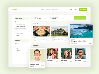 Tripard - Search Results design guide product design tour tourism travel trip ui ui design uidesign uiux user experience userinterface ux ux design uxdesign web webdesign