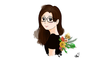 Congraduation My Friend anime congratulation flower graduation human illustration paint tool sai visualization watercolor woman woman illustration