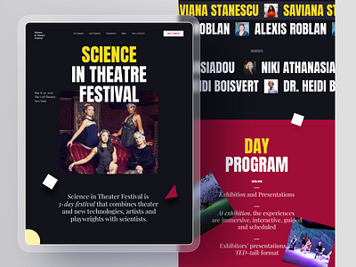 Science in Theatre design event flat graphic design information interaction interface interface design landing logo minimal promo science theatre type typography ui ux web website