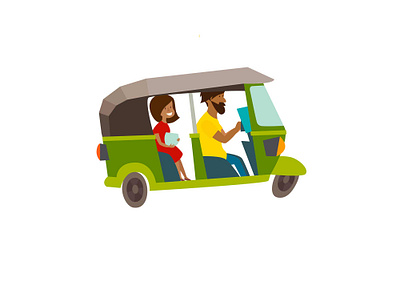 Tuk-tuk vector illustration art asian background card cartoon design flat icon illustration illustrator transport tuk tuk vector