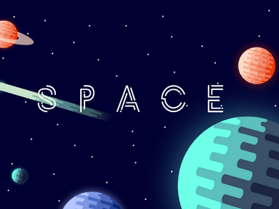 Space Illustration vector flat design illustrator