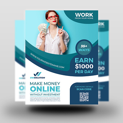 Make Money Online Flyer Template affiliate banners business campaign discount earn earn online internet make make money online market marketing minatullah shah money multipurpose online online money pay poster price