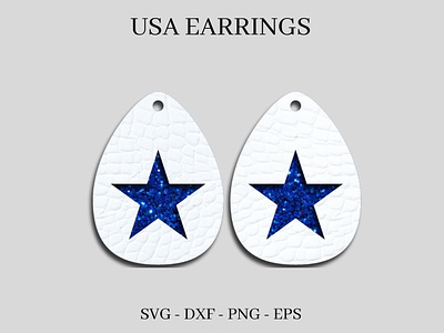 America Earrings SVG