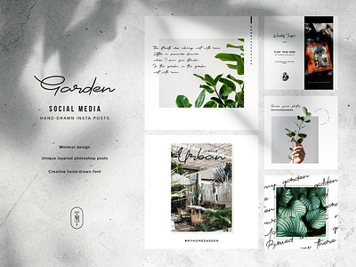 The Garden Instagram Social Media Pack clean garden green insta post instagram instagram template minimal pack social media