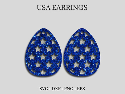 4th of July Earrings SVG