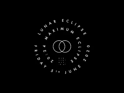 5th June Lunar Eclipse creative design illustration logo poster space type typography