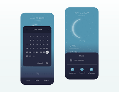 MOON - Current Moon Phase App app design minimal moon space ui ux