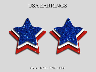 USA Earrings SVG