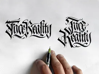 Face Reality Tattoo Sketch blackletter calligraphy lettering logotype tattoo tattoo artist tattoo design tattoos typography