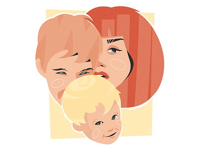 Happy family adobe illustrator artwork boy child cute face family girl illustration kid man portrait vector vector illustration woman