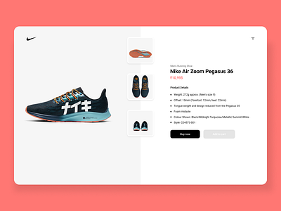 Day 12: Single Product 012 daily 100 challenge dailyui day012 design ecommerce app marketing nike nike shoes product design single product ui ux