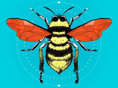 🐝Bee on me adobe animals illustrated digital art illustration art illustrator palette photoshop procreate procreateapp