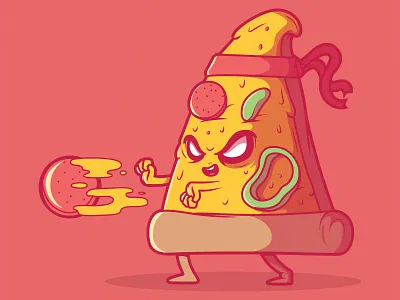 Power Pizza app artwork brand character food food app funny game illustration inspiration pizza pizza logo power vector video games
