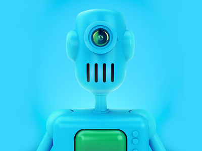Robot I 3d 3dsmax art cartoon character computer concept cute cyborg futuristic machine mechanic model render retro robot science scifi technology toy