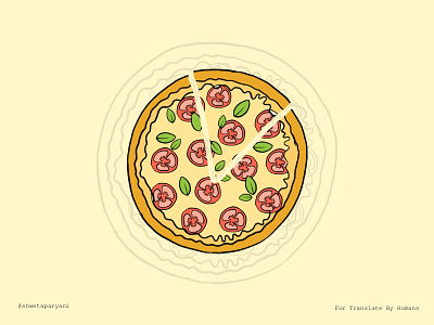 Good Old Margherita Pizza drawing food illustration graphic design hand drawn illustration illustrations illustrator margherita pizza procreate