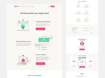 WeVPN Benefits benefits dribbble best shot graphic design illustrations platforms pricing page pricing plan pricing tables product design product page security trendy ui ux design user experience design user interaction user interface design visual design vpn vpn app vpn service