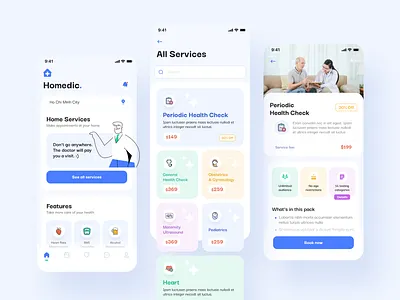 Homedic - Medical App Concept app design health medical mobile ui