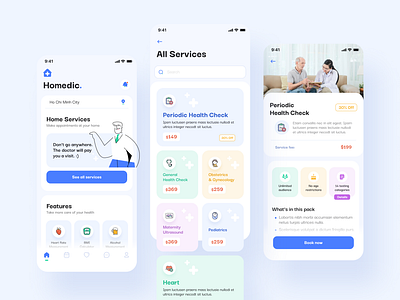 Homedic - Medical App Concept app design health medical mobile ui