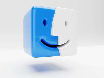 3D Finder side view 3d 3d icon big sur blender blender3d finder icon mac macintosh macosx