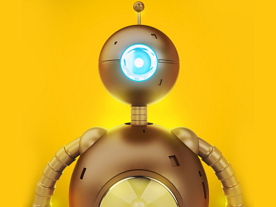 Robot II 3d 3d art 3dsmax art cartoon character computer concept cute cyborg futuristic machine mechanic model render retro robot science scifi technology