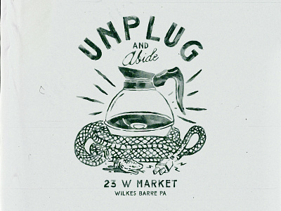 Unplug and Abide badge design badges branding coffee coffee shop illustration old t shirt design vintage vintage badge vintage design