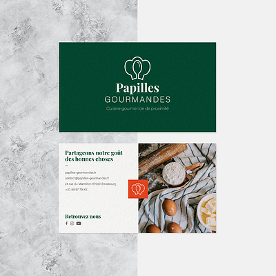 Papilles Gourmandes - Carte de visite branding business card design businesscard freelance designer graphic design illustration logo logo design logotype visual identity