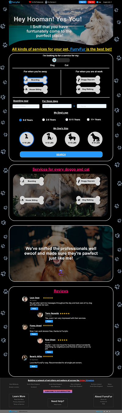 Dog and Cat services - #FurryFur adobe xd cat micro interaction ui ux web