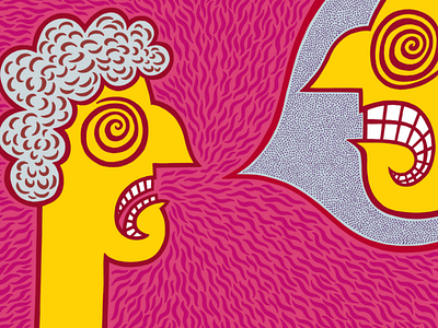 I say. I say. I say. illustration social media talking