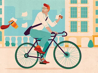Cosmopolitan (DE) bicycle character design city illustration cosmopolitan cycling editorial editorial illustration illustration illustrator lifestyle lifestyle illustration magazine illustration summer summertime textured vector