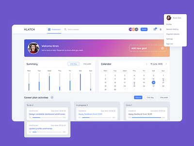 Dashboard for career boost app career design figma homepage illustration mentalstack ui ux web