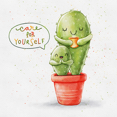 Care for yourself and calm down doodle doodle art doodleart illustration procreate watercolor