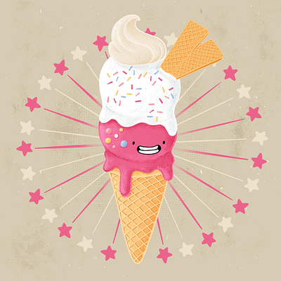 Happy Ice cream doodle doodle art doodleart illustration procreate watercolor