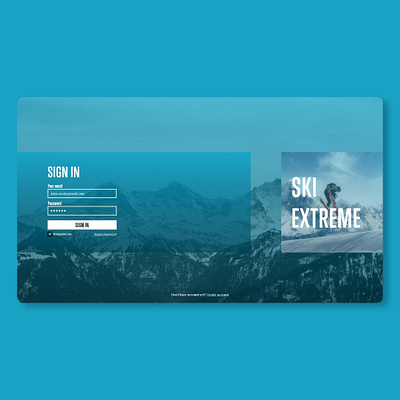 Ski Extreme - Sign In dailyui mountains register signin ski uxui web webdesign