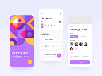 Clean Planning App calendar design figma minimal purple simple ui web