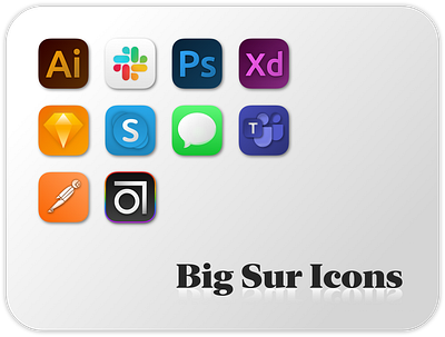 Big Sur Icons abstract abstract logo adobe adobe illustrator adobe photoshop adobe xd adobexd big sur icons macos messages postman sketch sketchapp skype slack slack app teams