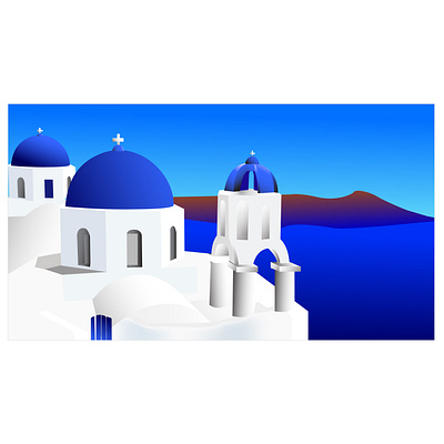 Santorini Greece 01 bucketlist calm colors deepblue design dream dribbble illustration santorini tourism traveling vector world