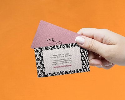 Ari de Luca - Business Card branding business card ceramic fresh fun interiordesign mediterranean orange pattern