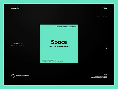 spaceymind - website design after effects agency animation font interaction landing page space typography video web web design website